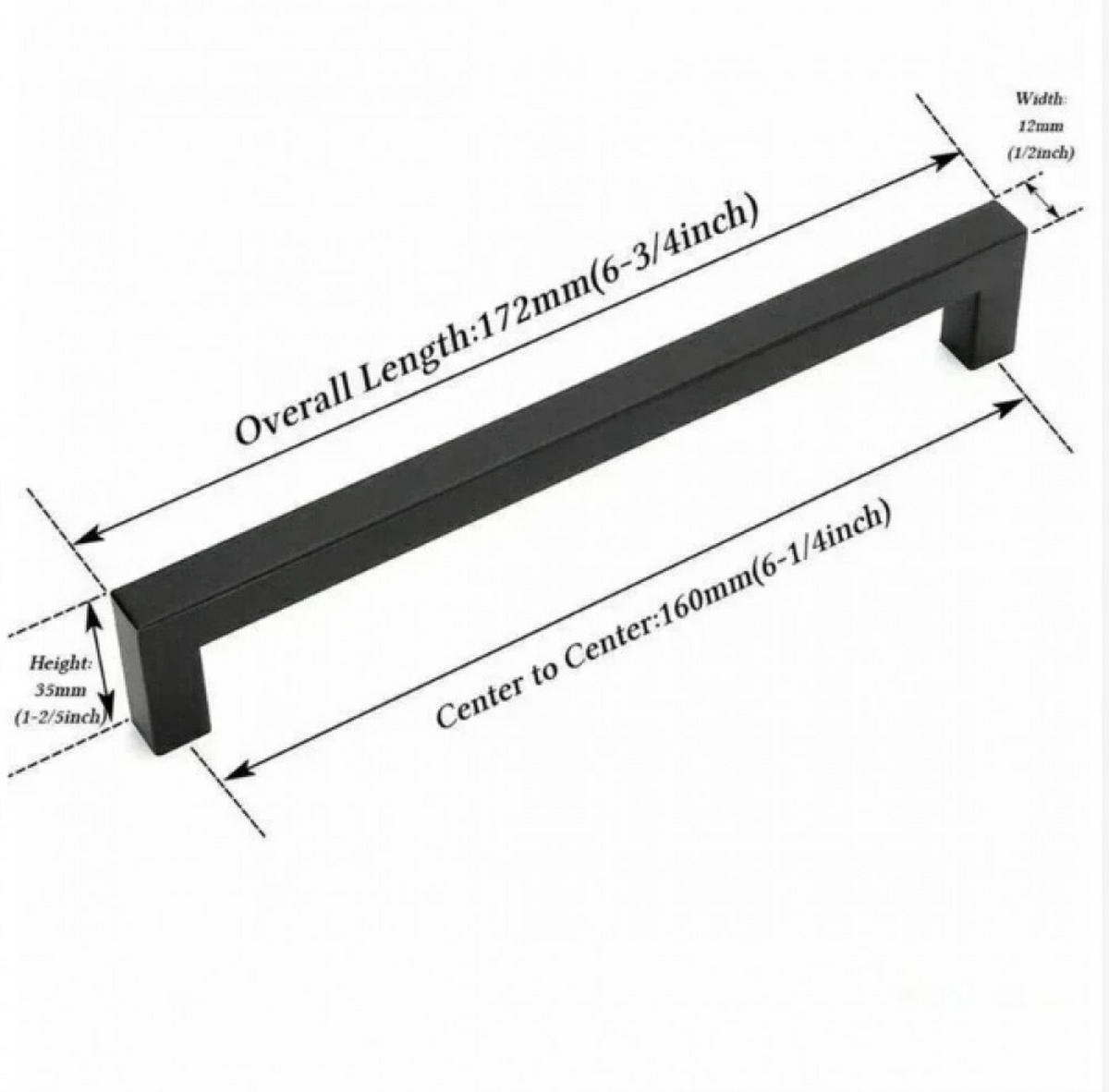 MÖBELGRIFF , 10er-Set 160 mm Küchen- und Möbelgriffe - Schwarz, Metall (3.5/1.2/17cm) - BELZ