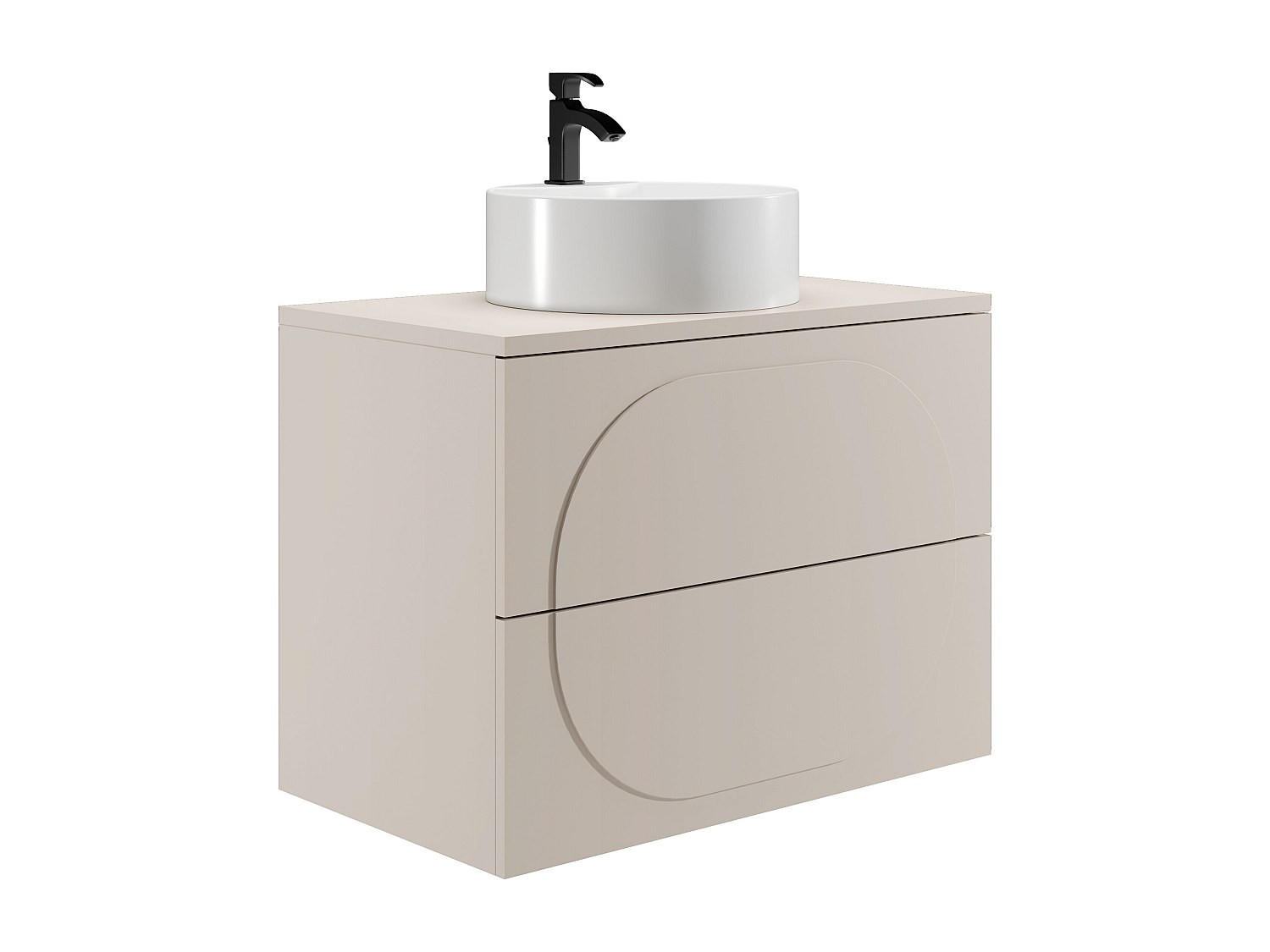 EINZELWASCHTISCH - 80cm x 46cm - MDF - beige - VUTOMA - Beige, Holz (80/60/46cm) - Vente-Unique