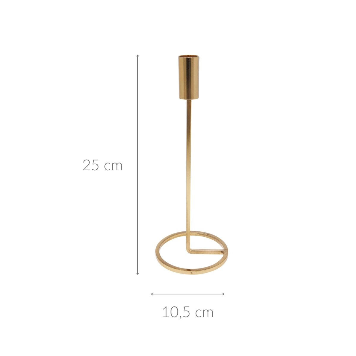 KERZENHALTER Minimalistisch 25 cm - Goldfarben, Metall (10.5/25.5/10.5cm) - Home Styling Collection