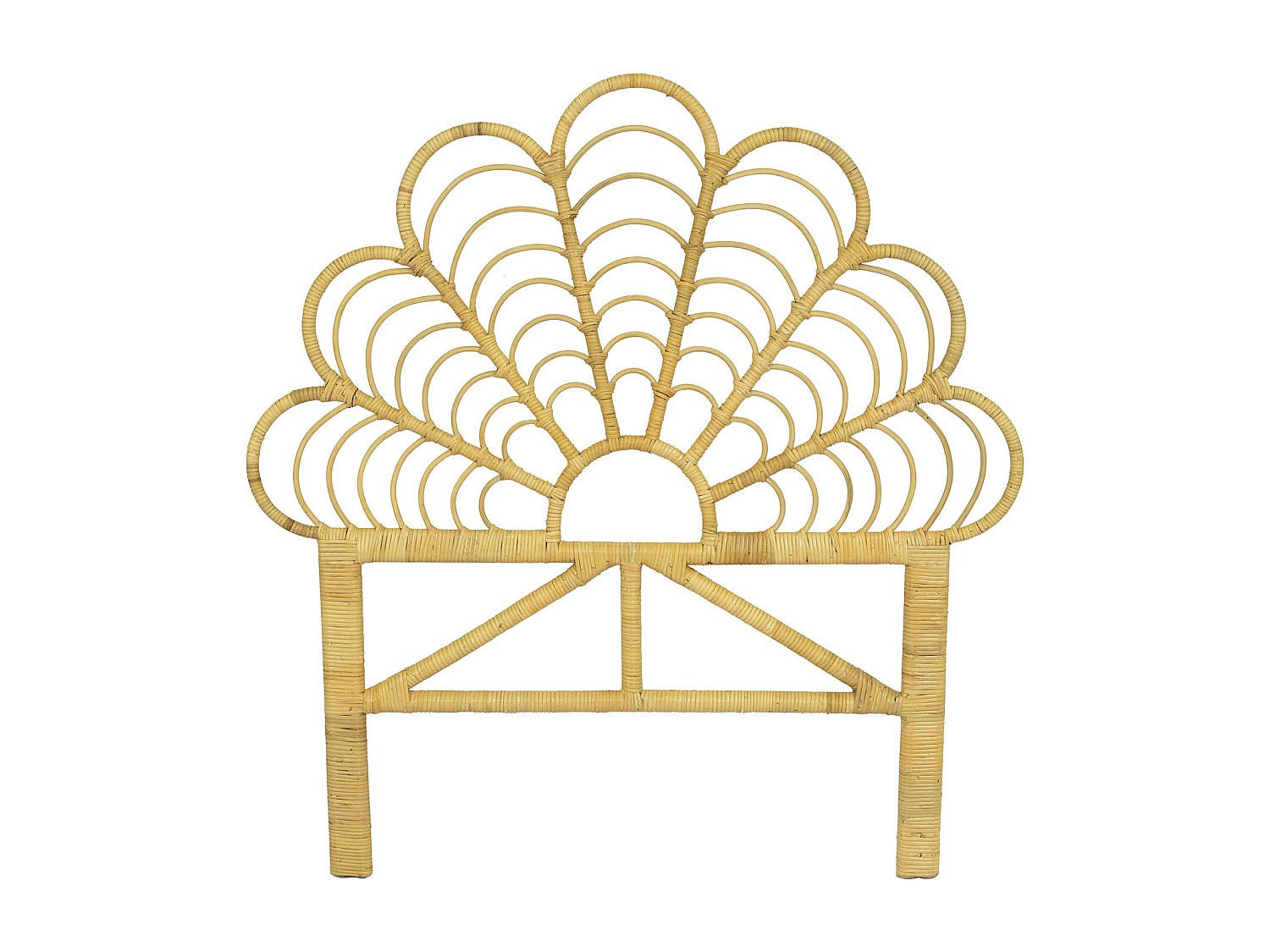 BETT-KOPFTEIL 110 cm - Rattan - Holzfarben - FLOSIA - Naturfarben, Holzwerkstoff (110/116/4cm) - Vente-Unique