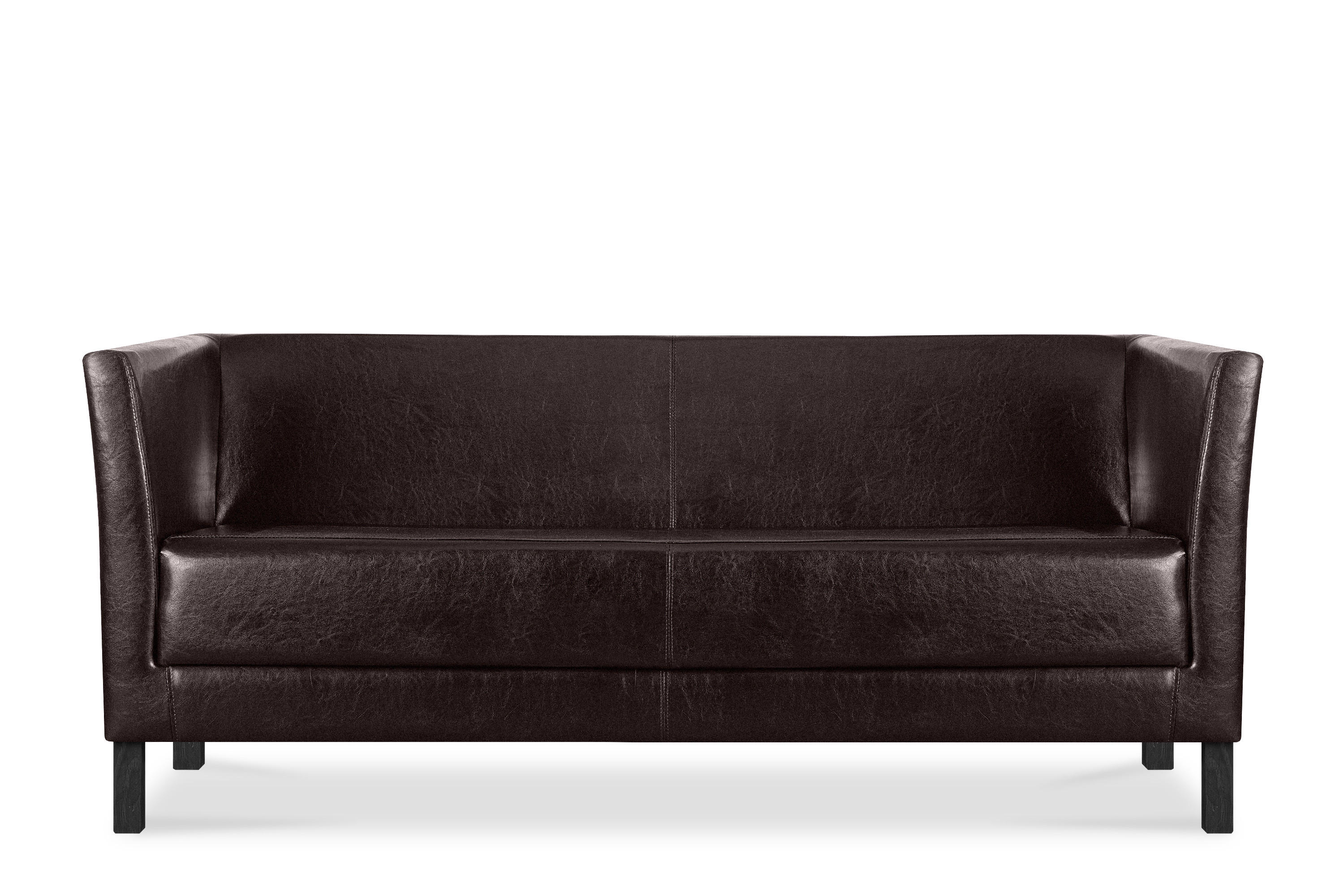 3-SITZER-SOFA ESPECTO Lederoptik, dunkelbraun - Dunkelbraun/Schwarz, Textil (67/71/171cm) - KONSIMO®
