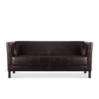 3-SITZER-SOFA ESPECTO Lederoptik, dunkelbraun - Dunkelbraun/Schwarz, Textil (67/71/171cm) - KONSIMO®