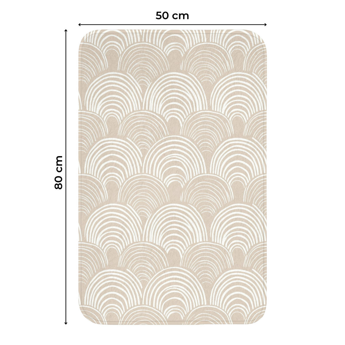 WC PŘEDLOŽKA Vlny - Textura - Béžová 50x80 cm - kašmírová, textil/plast (50/1cm) - OnlyWow