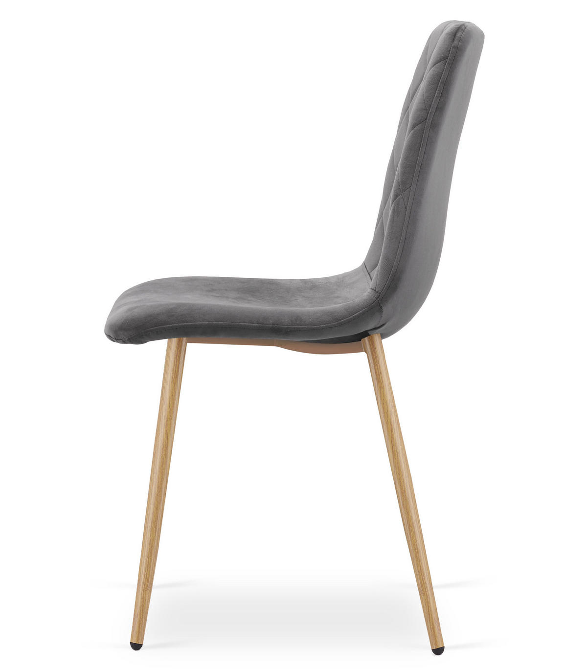 ESSZIMMERSTUHL 4-er Set TURIN dunkelgrauer Sitz, Beine in Holzfarbe - Dunkelgrau/Eichefarben, Textil (44.5/88.5/53cm) - Valora