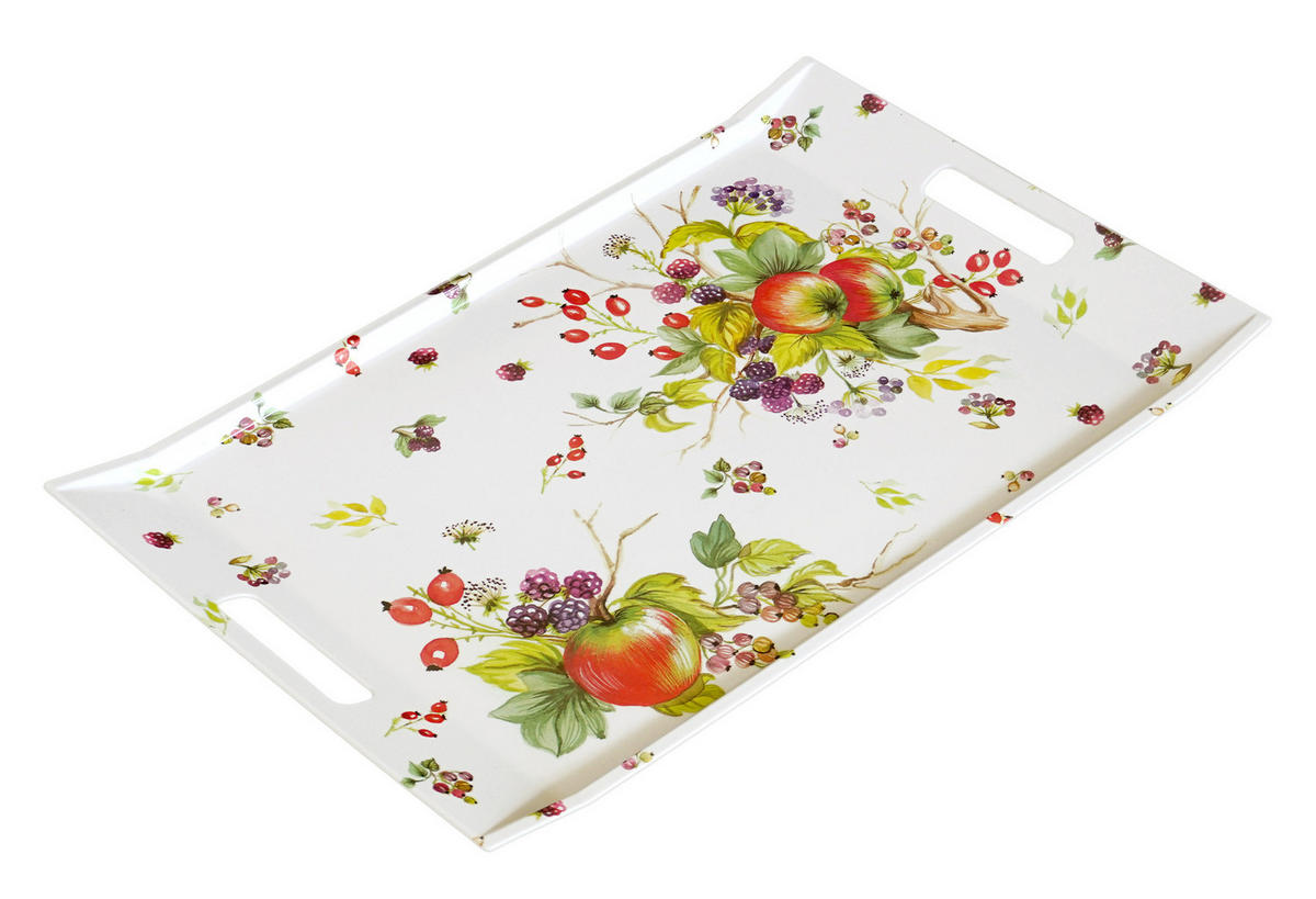 TABLETT Brombeeren, rechteckige Serviertablett mit Griff 54x35 cm - Brombeere, Kunststoff (35/3/54cm) - Lashuma