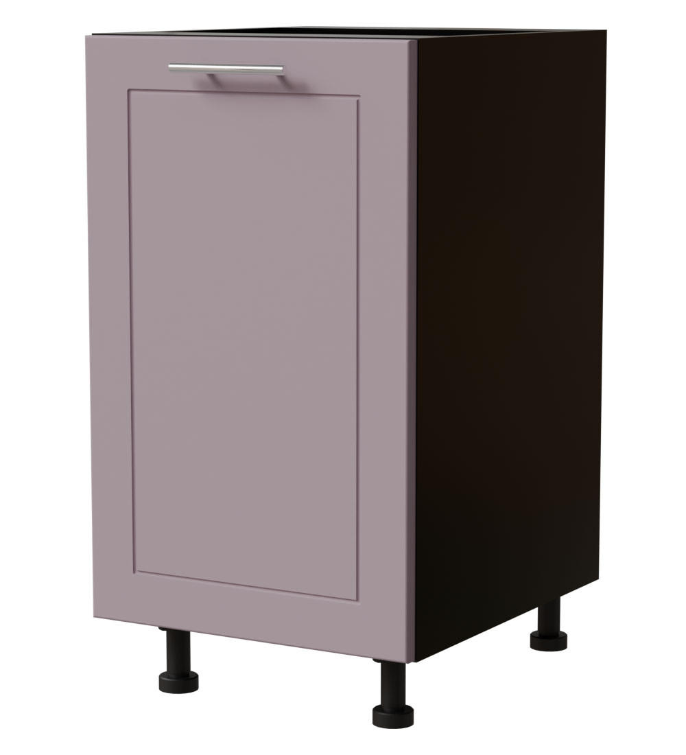 UNTERSCHRANK Bari D1D/45 Schwarz / RAL 4009 pastellviolett 45 / 50 / 82cm - Violett/Schwarz, Holz/Holzwerkstoff (45/82/50cm) - Feldmann-Wohnen