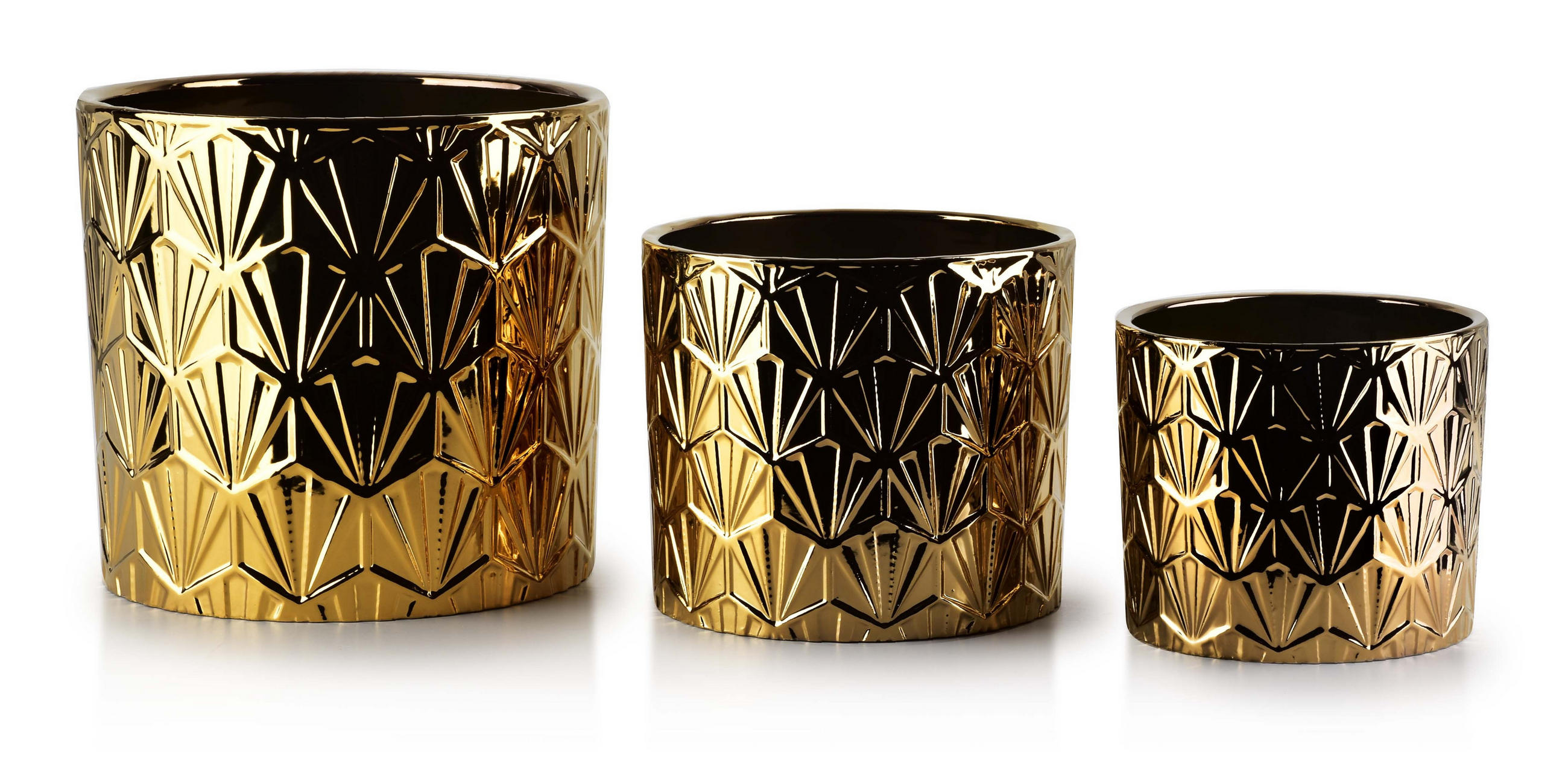 BLUMENTÖPFEN Neva Gold 21/21/19 cm Keramik - Goldfarben, Keramik (19cm) - Mondex
