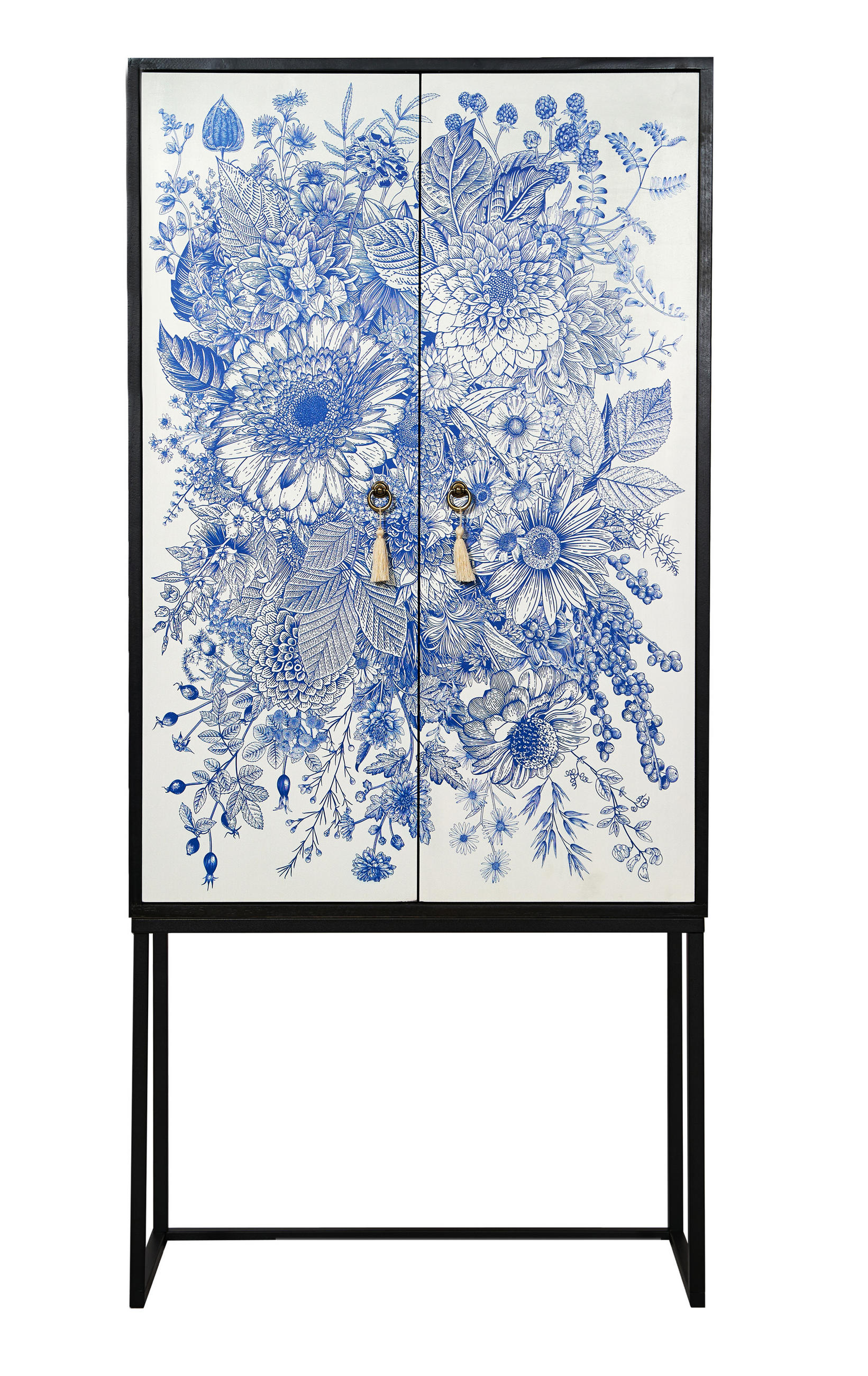 SCHRANK-SIDEBOARD aus MDF mit Blumenmuster ALVA NILO - Multicolor, Holzwerkstoff (75/165/45cm) - RNT By Really Nice Things