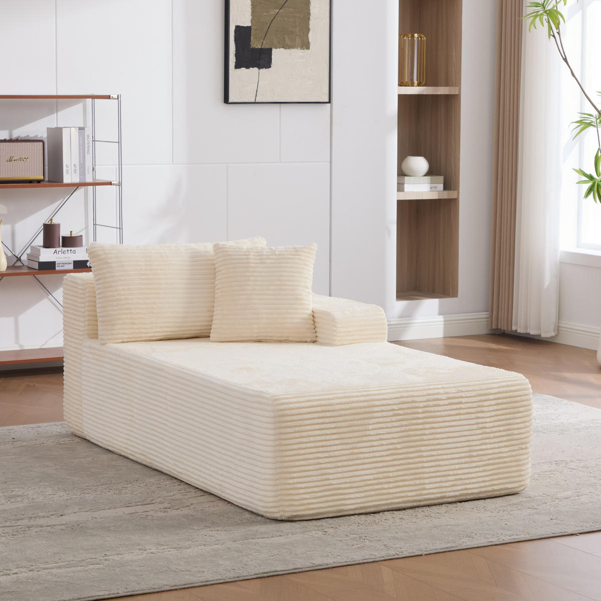 SOFAELEMENT 174/100/74.5 cm Elfenbein mit rutschfestem Boden - Ecru, Textil (100/74.5/174cm) - Oxeza