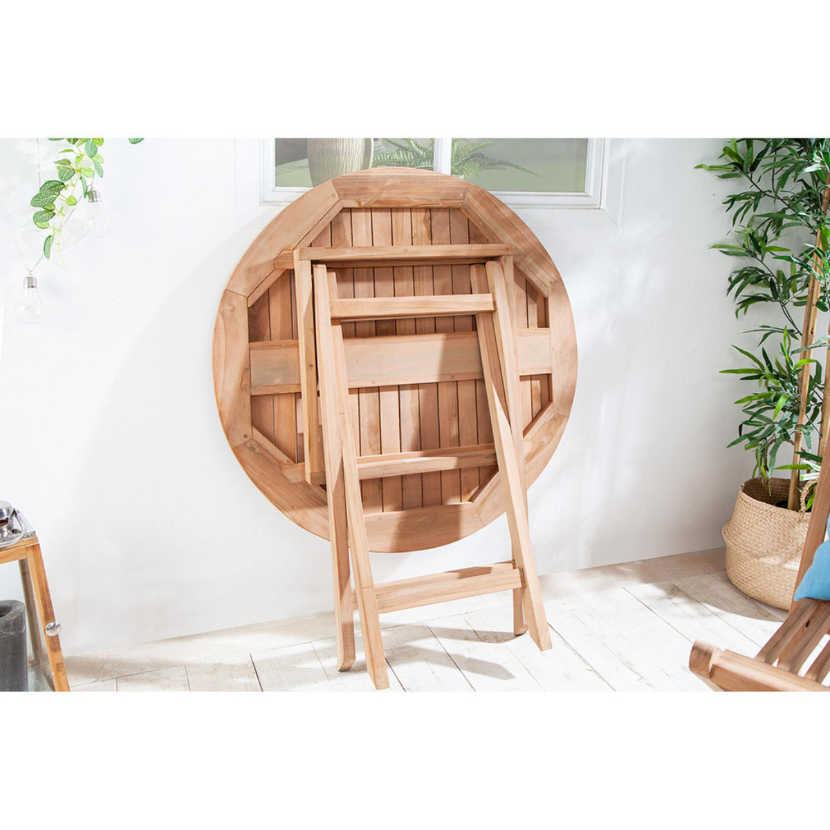 GARTENTISCH EMPIRE TEAK Teakholz rund Natur 90 cm - Braun, Holz (90/90/75cm) - riess-ambiente