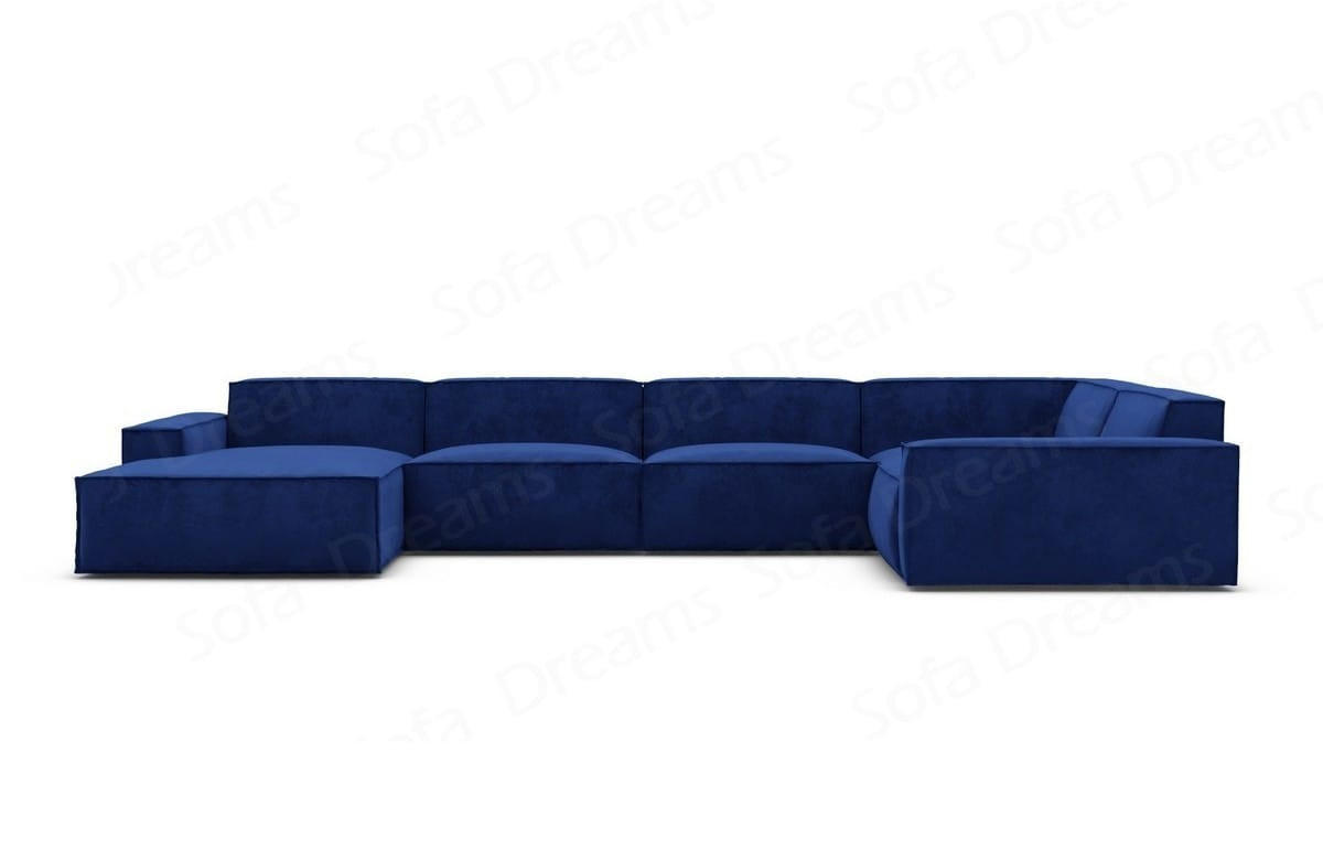WOHNLANDSCHAFT Beluga Dunkelblau Samtstoff - Dunkelblau, Kunststoff (313/73/181cm)
