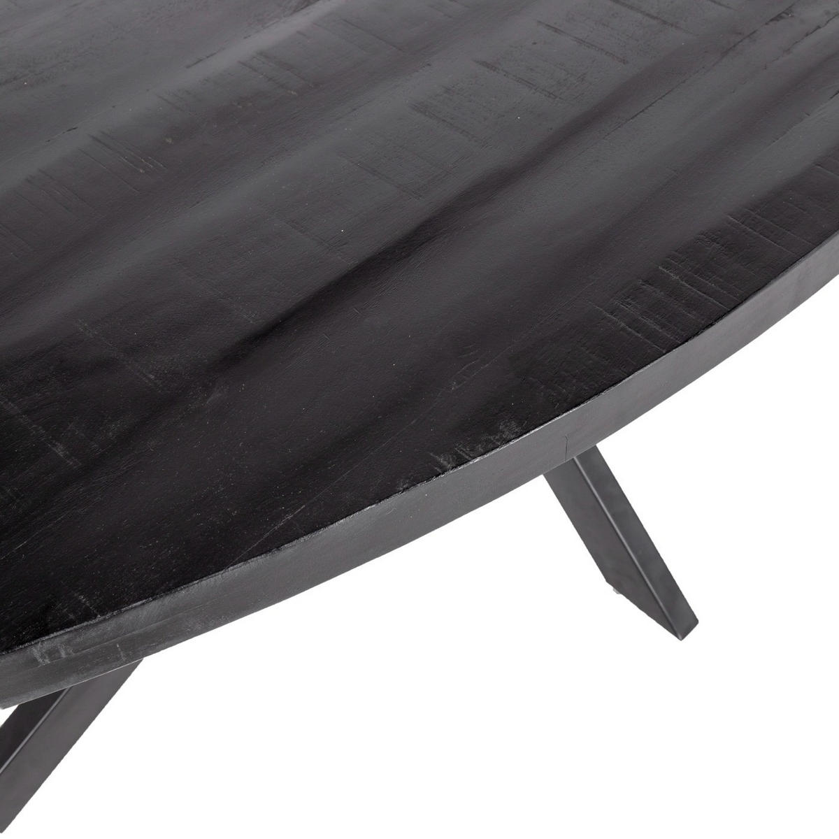 ESSTISCH oval aus Mangoholz 240cm, schwarz - Schwarz, Holz (240/100/76cm) - Giga Meubel