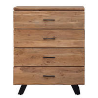 KOMMODE - Akazie massiv / Metall - Akaziefarben, Holz (90/113/43cm) - home24