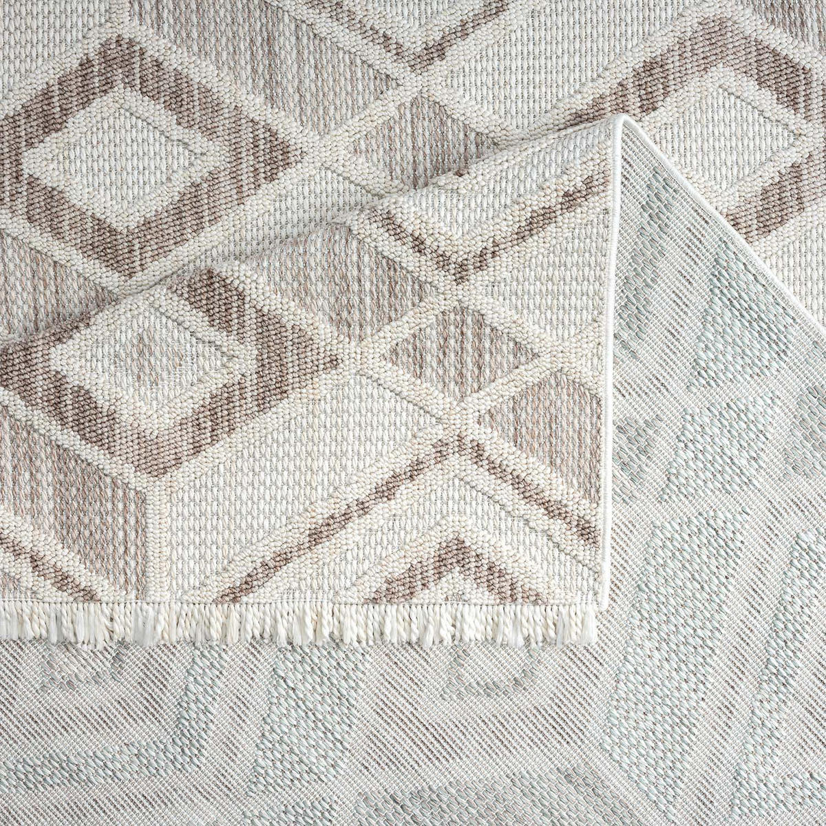KURZFLOR-TEPPICH Lindo 8875 Grün 80x150 cm - Beige/Grün, Textil (80/150cm) - carpet city