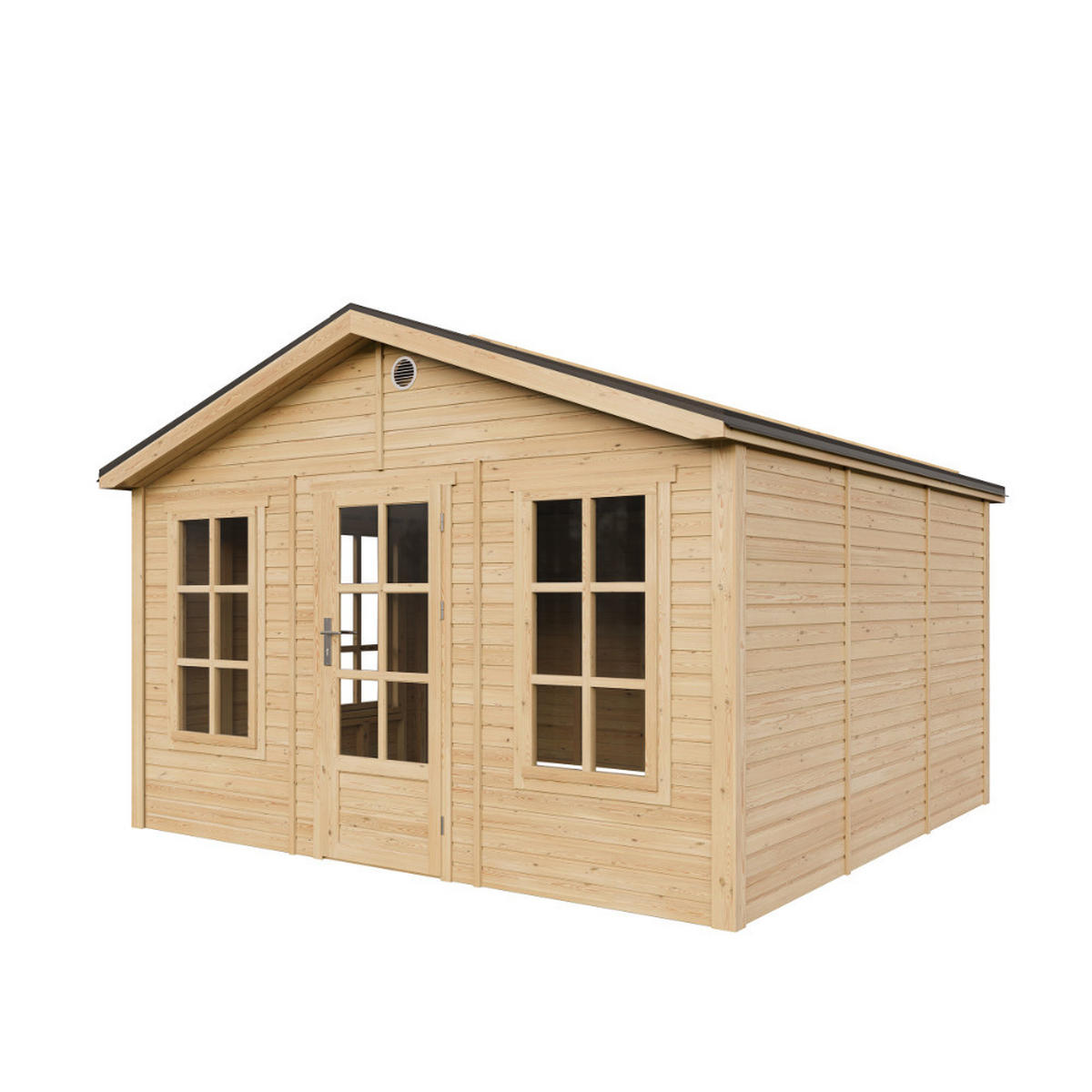 GARTENHAUS HOLZ M735 370 x 360 cm - Naturfarben, Holz (382/267/394cm) - Timbela