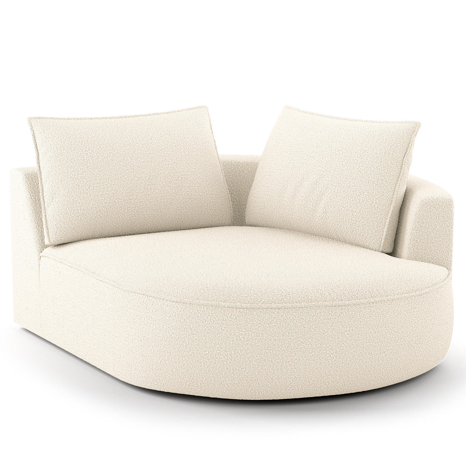 OTTOMANE - modular - Creme/Schwarz, Kunststoff/Textil (126/82/154cm) - home24