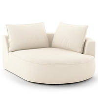 OTTOMANE - modular - Creme/Schwarz, Kunststoff/Textil (126/82/154cm) - home24