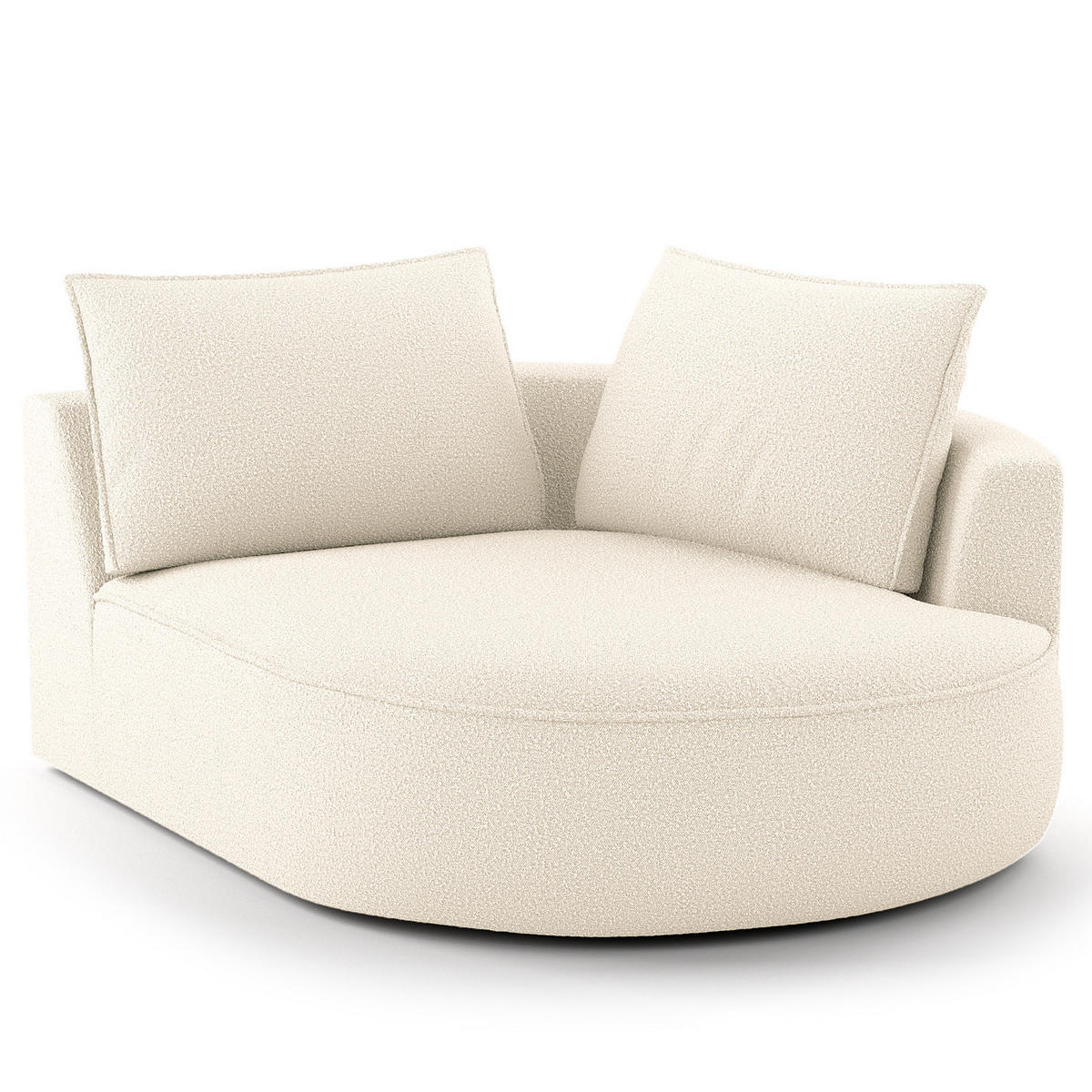 OTTOMANE - modular - Creme/Schwarz, Kunststoff/Textil (126/82/154cm) - home24