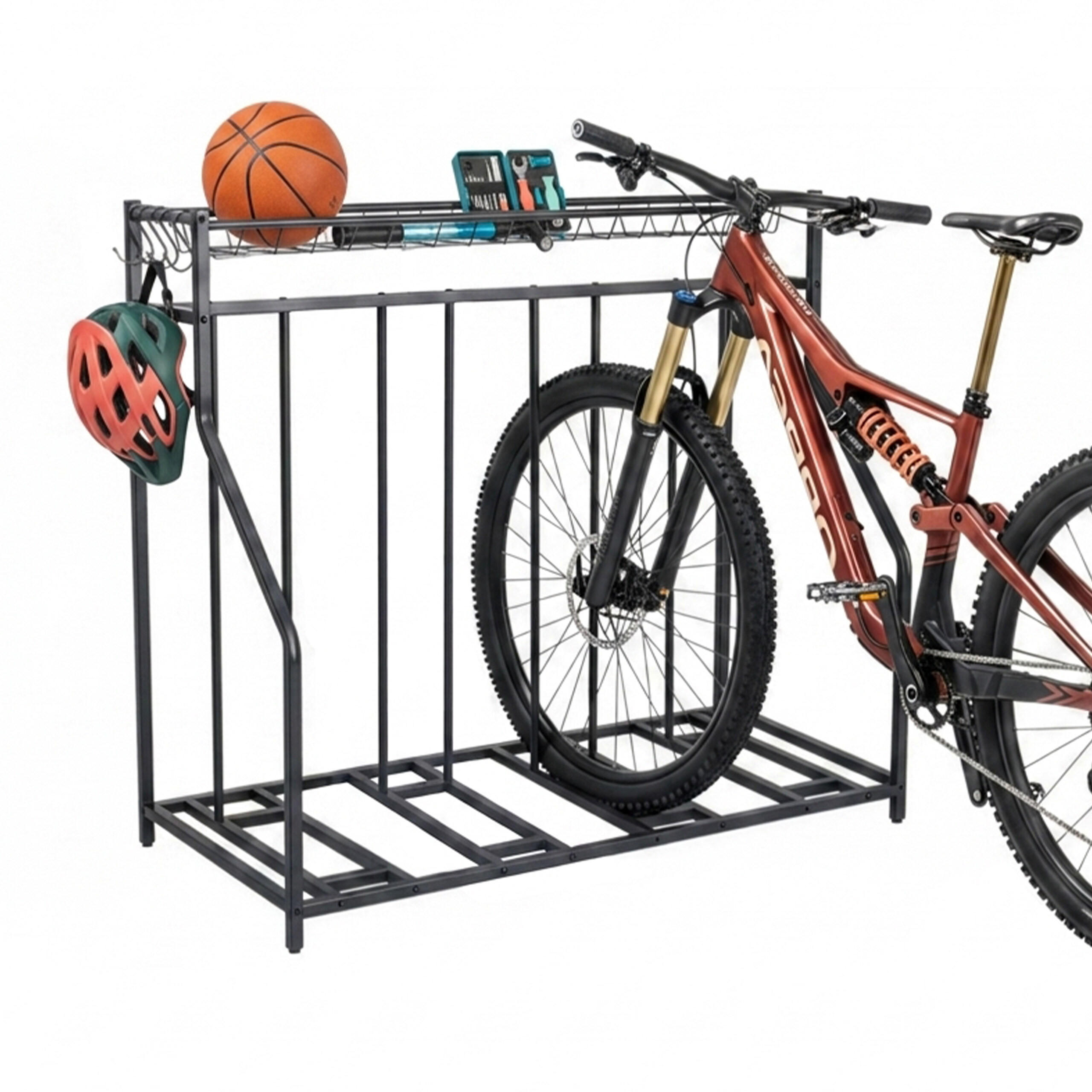 STOJAN na bicykle - čierna, kov/plast (120/103.5/55cm) - Relaxdays