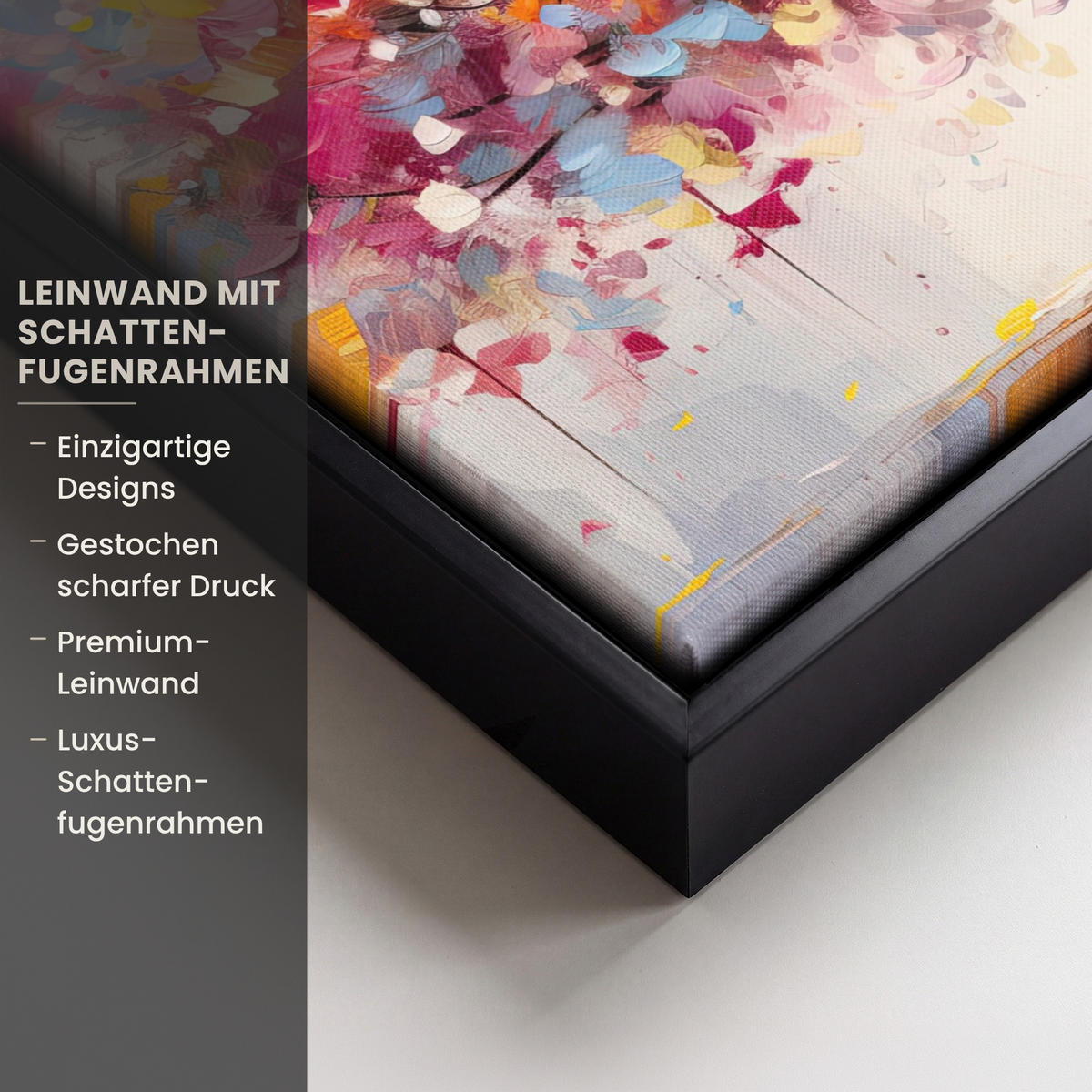 LEINWAND Bilder mit Rahmen - Aquarell - Baum - Kunst - Abstrakt - 40x30 - Multicolor, Textil (40/30cm) - MuchoWow