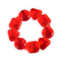 BEISSRING T2136 Shapes rot Kühlbeißring als Zahnungshilfe massiert und lindert - Rot, Kunststoff (11/11cm) - Moni