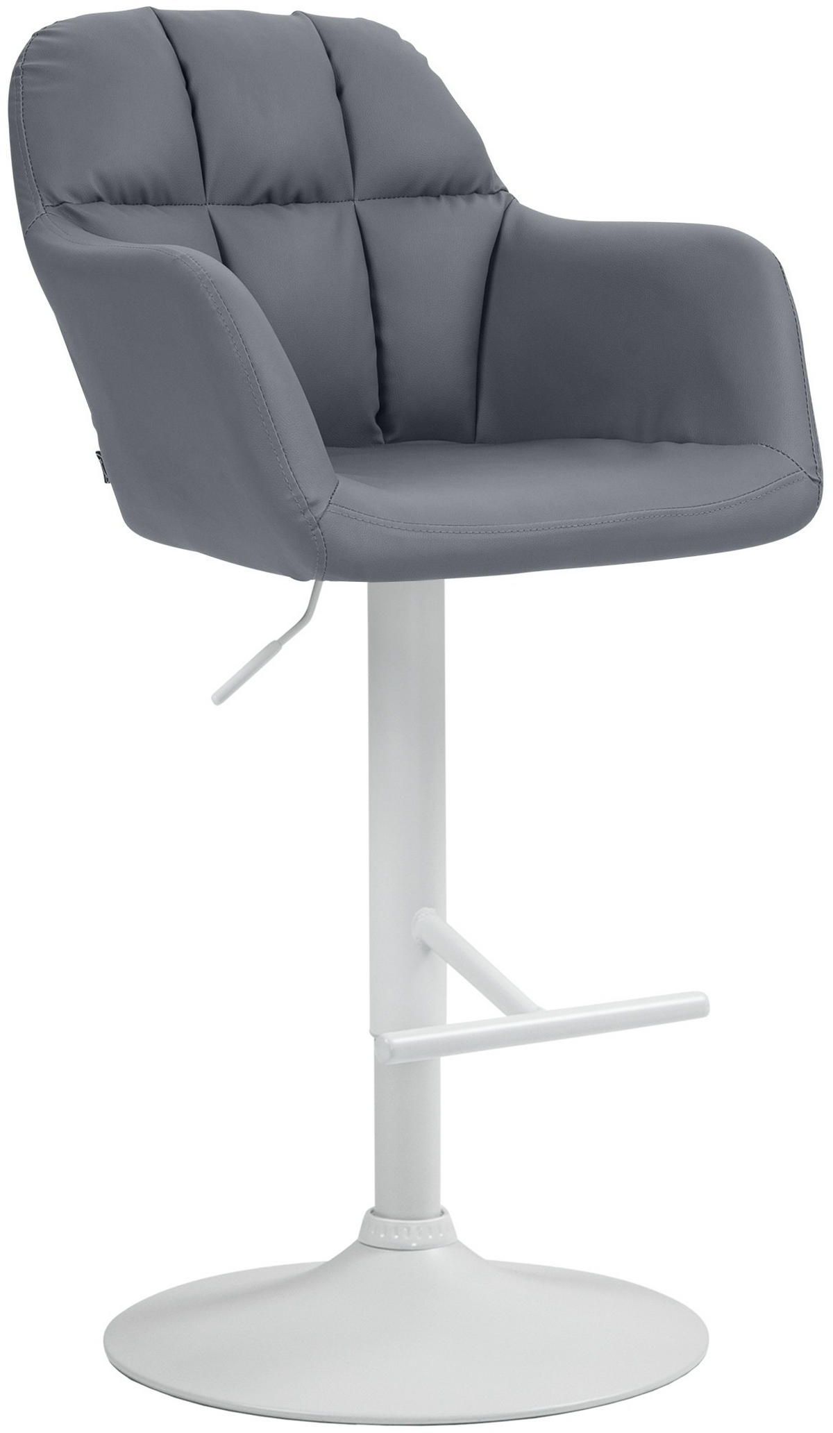 BARHOCKER Lederlook grau - Weiß/Grau, Textil (57/97/59cm) - CLP