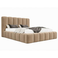 POLSTERBETT MELLOW 200x200 cm in Braun, gepolstertes Kopfteil, Lattenrost, Bettkasten, Velvet-Stoff - Braun, Holz/Textil (200/200cm) - EMLAR Home