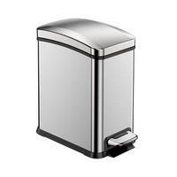 MÜLLEIMER Rechteckiger Aus Gebürstetem Edelstahl 8 Liter 33,5 x 17,8 x 33,2 cm Silber - Silberfarben, Metall (17.8/33.5/33.2cm) - PROREGAL