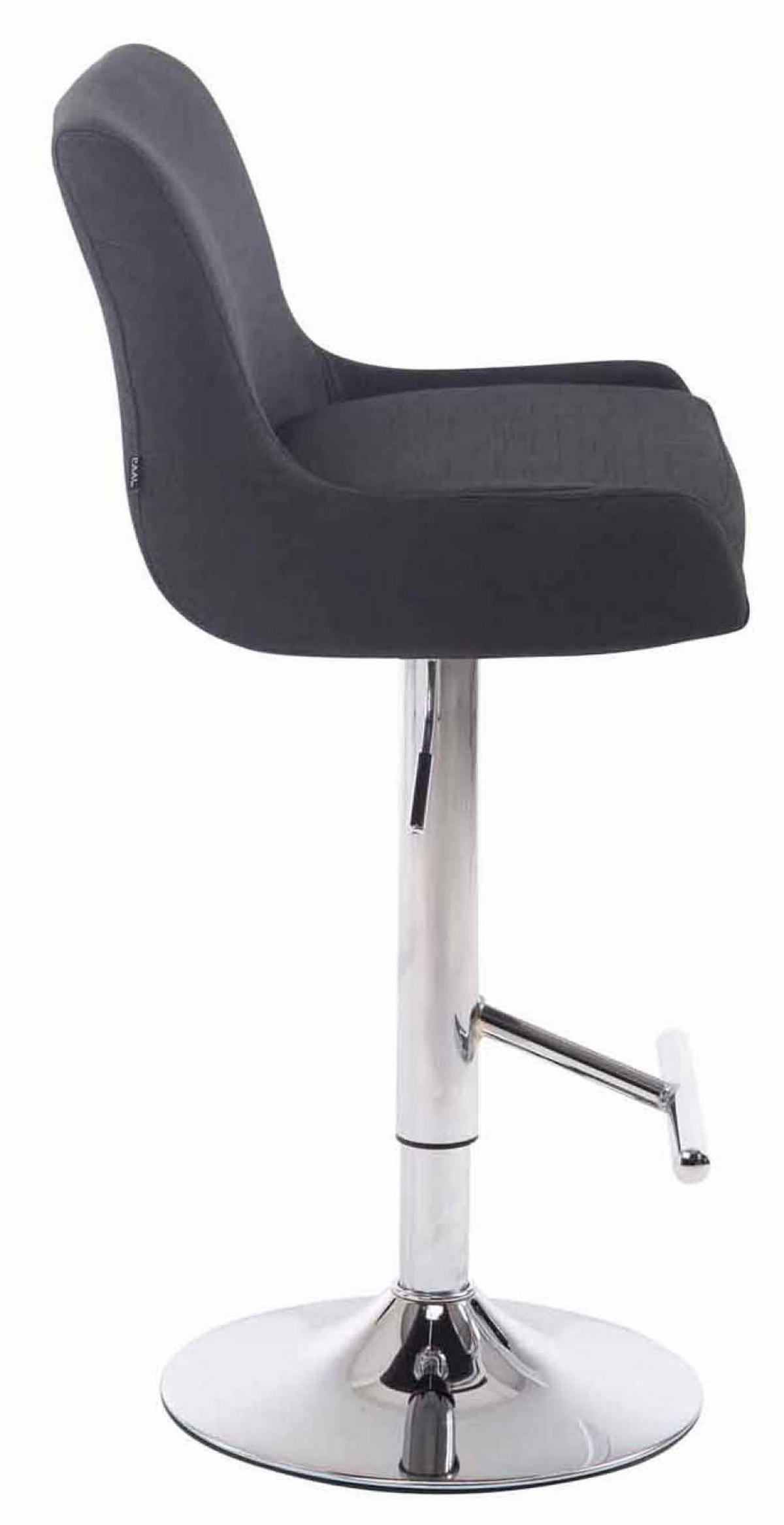 BARHOCKER 2er Set Stoff schwarz - Chromfarben/Schwarz, Textil/Metall (43/90/50cm) - CLP
