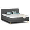 BOXSPRINGBETT - Webstoff - Anthrazit, Naturmaterialien (180/200cm) - home24