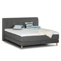 BOXSPRINGBETT - Webstoff - Anthrazit, Naturmaterialien (160/200cm) - home24