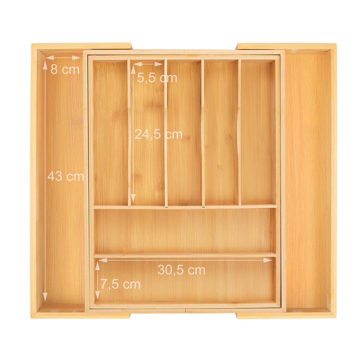 BESTECKKASTEN - Hellbraun, Holz/Holzwerkstoff (50.5/5/44.5cm) - Relaxdays