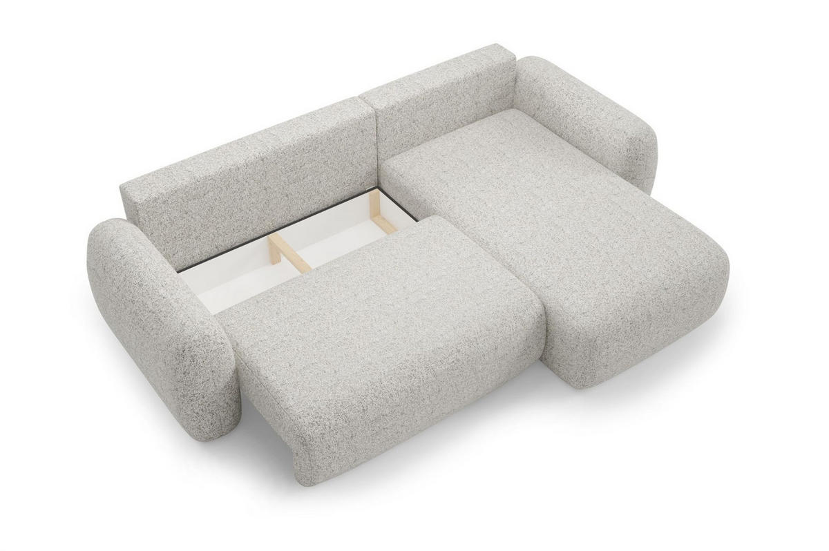 ECKSOFA Gaston Mit Schlaffunktion - Beige, Holzwerkstoff/Textil (304/190cm) - Fun Möbel