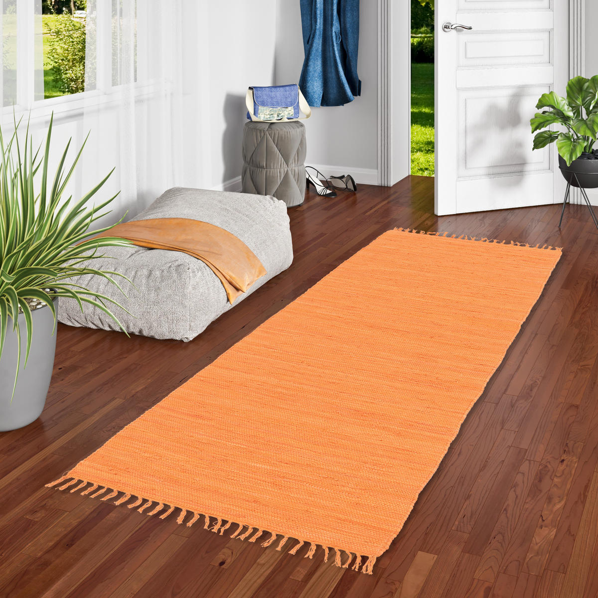 BAUMWOLLE NATUR TEPPICH LÄUFER JOLLY COTTON - Terracotta, Textil (70/140cm) - Pergamon