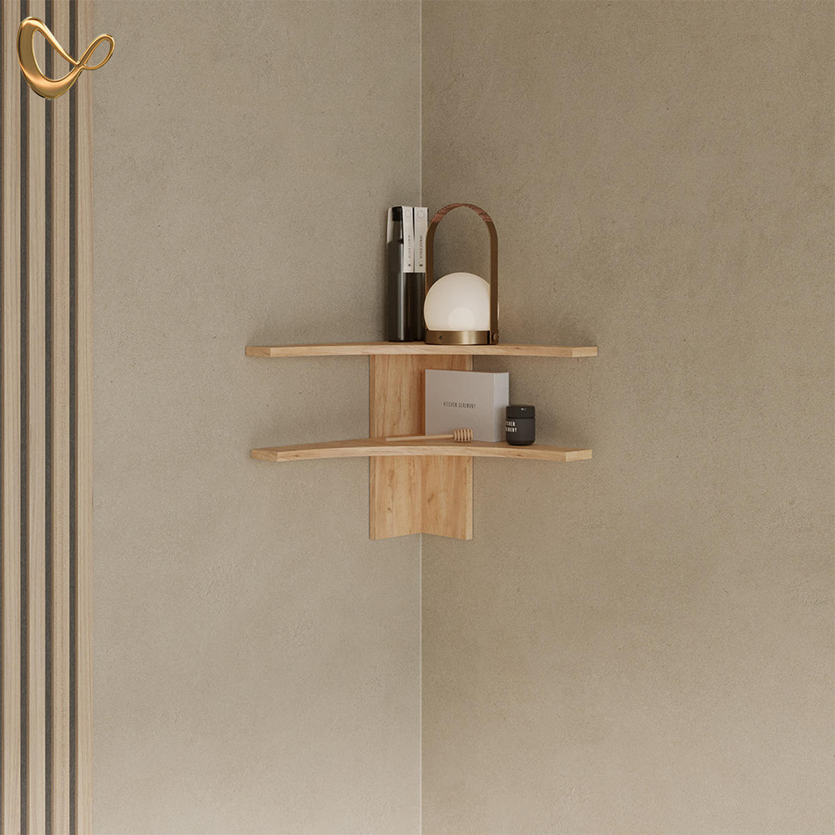 ECKREGAL Tiberio Sandeiche 43.5 x 37 cm - Sonoma Eiche, Holzwerkstoff (43.5/37/43.5cm) - Livinity®