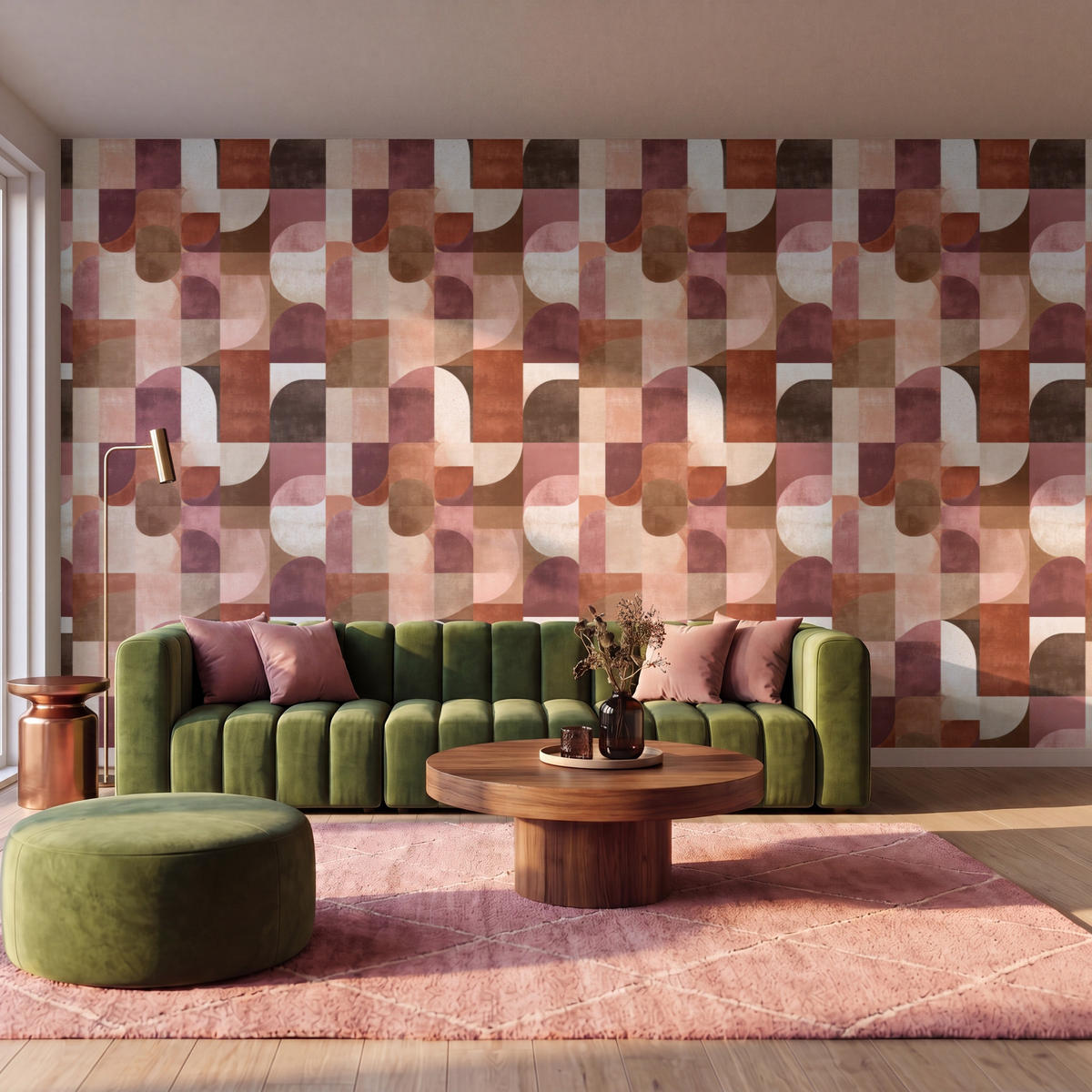TAPETE - Geometrie - Modern - Retro - 450x280 cm - Multicolor, Papier (450/280cm) - OnlyWow