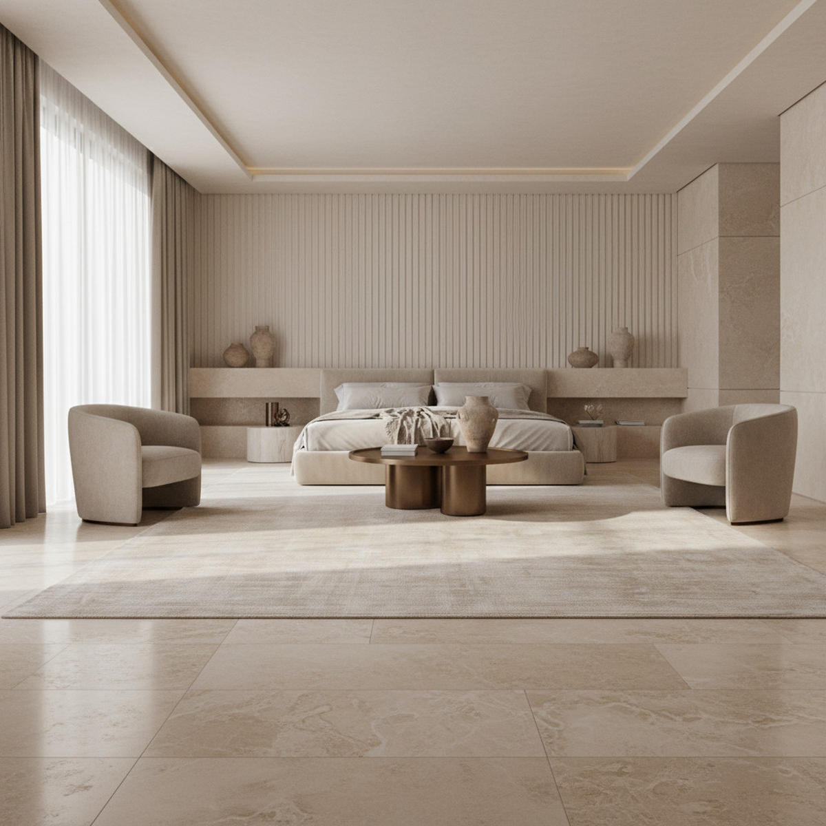 TEPPICH Viskose handgewebt zeitloses Design BARI, Beige-Grau 200x290 cm - Beige, Textil (200/290cm) - KADIMA DESIGN