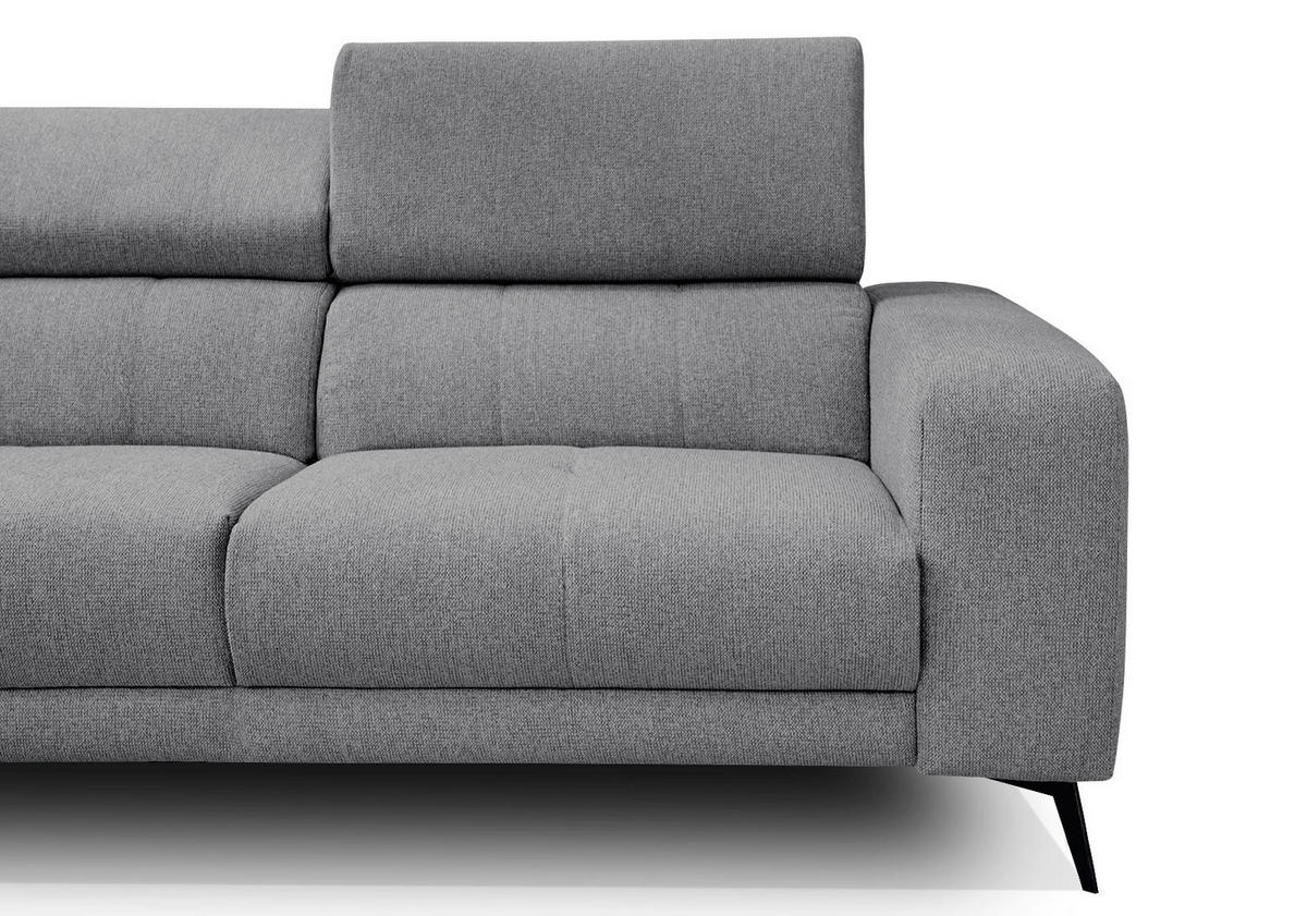 ECKSOFA MORELLO 5-Sitzer, grau - Schwarz/Grau, Holzwerkstoff/Textil (158/269cm) - Courtois Laville