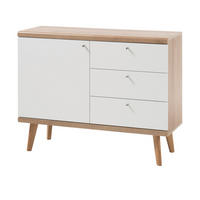 SIDEBOARD weiß, Eiche Riviera, Kommode skandinavisch, 107 x 83 cm - Eichefarben/Weiß, Holz/Holzwerkstoff (107/83/40cm) - Furn.Design