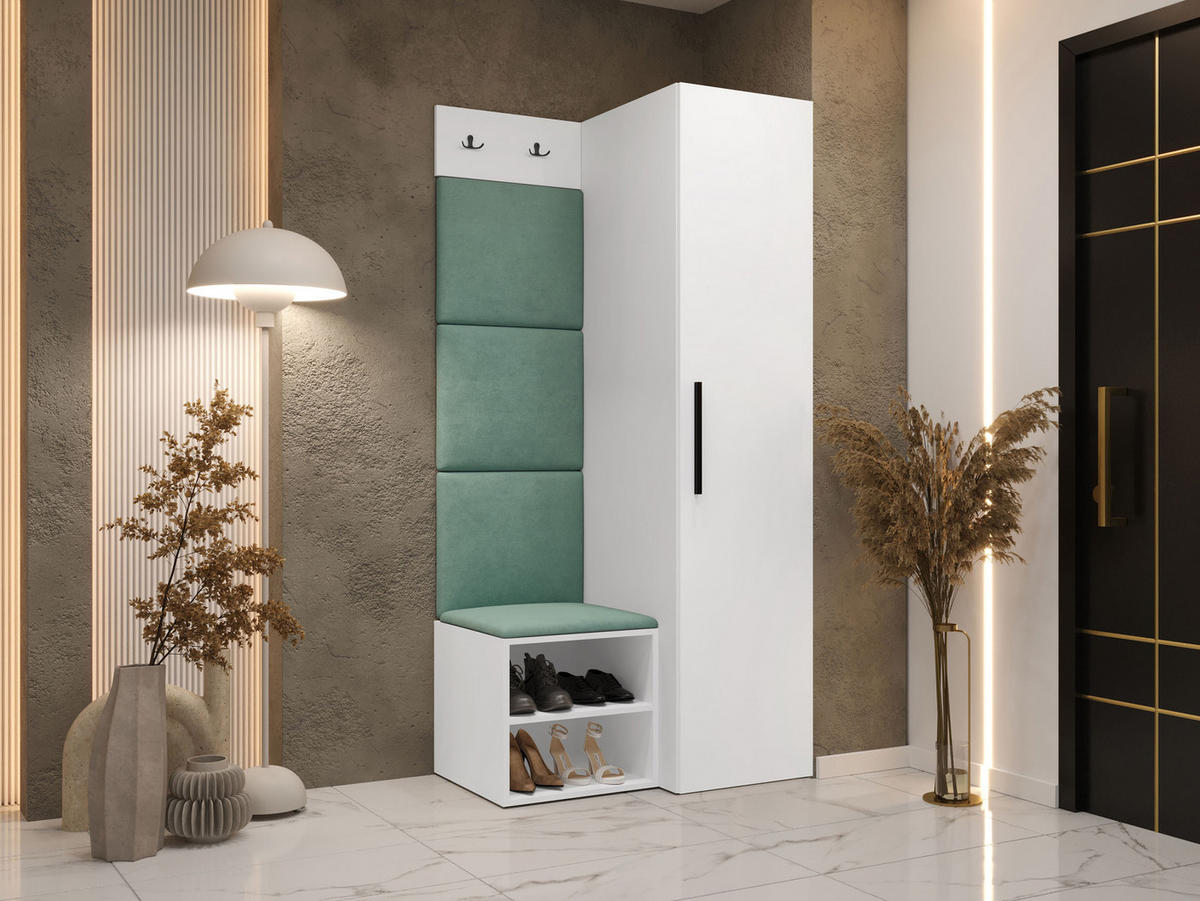 GARDEROBEN-SET Medi III - Schwarz/Weiß, Holzwerkstoff/Kunststoff (40/191/50cm) - MIRJAN24