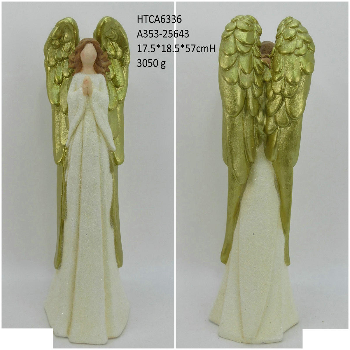 ENGELFIGUR Santa Lila - Beige, Keramik (18/59/19cm) - Mondex