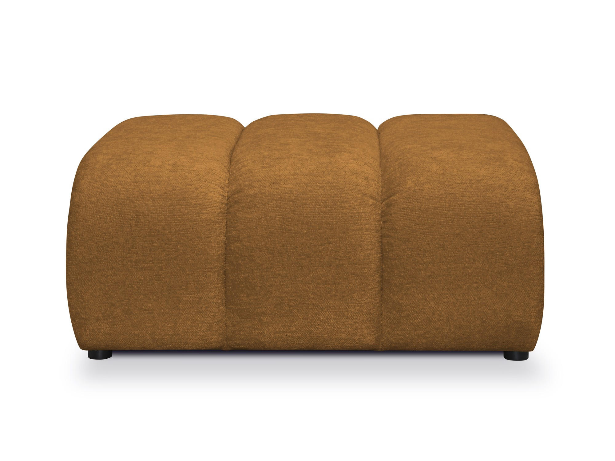 POUF Chenille Stoff Gelb - Currygelb/Schwarz, Holzwerkstoff/Kunststoff (94/40/89cm) - Makamii