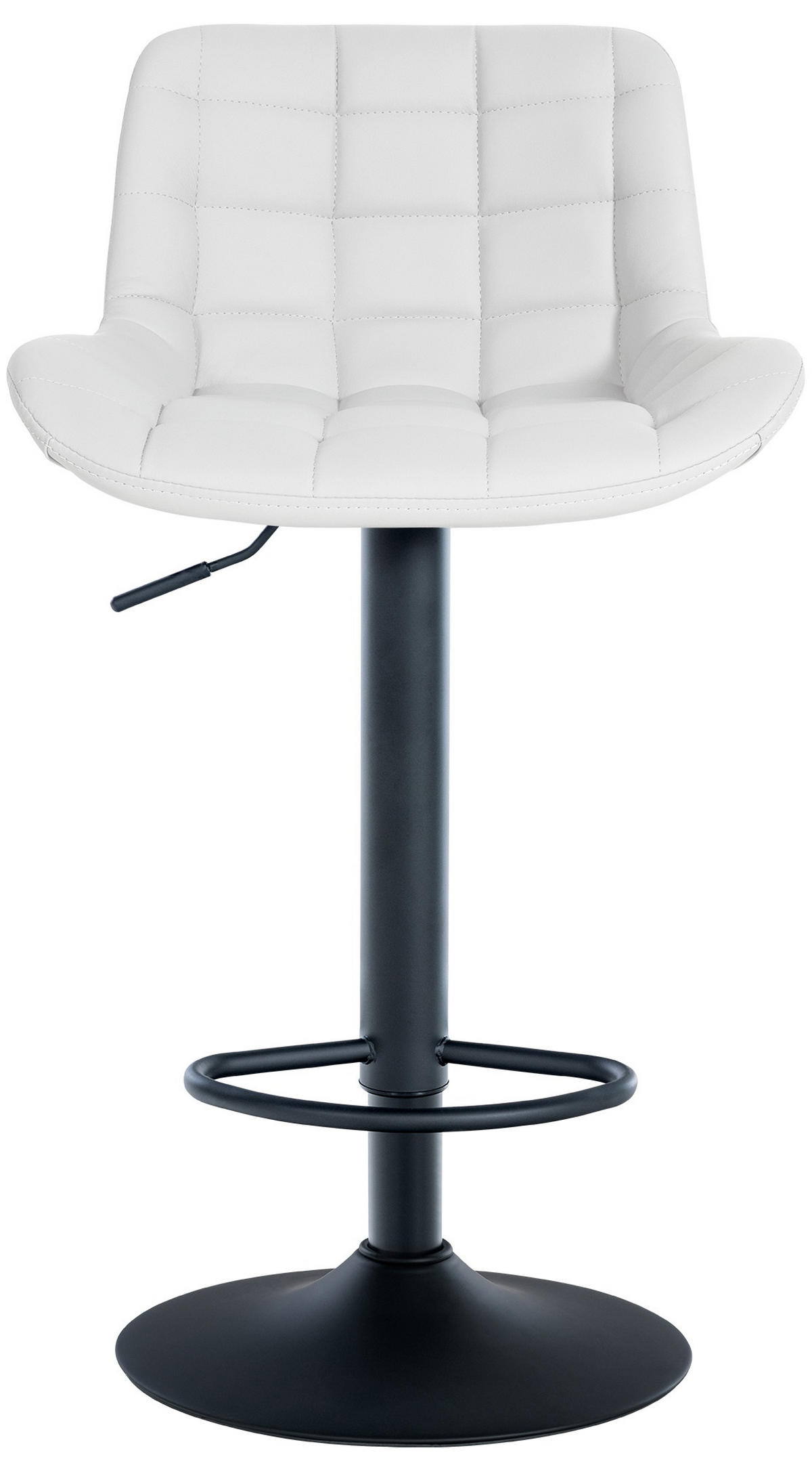 BARHOCKER 2er Set Lederlook weiß - Schwarz/Weiß, Textil/Metall (48/81/54cm) - CLP