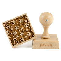 KEKSSTEMPEL Schneeflocken & Sterne, 55x55 mm, Buchenholz - Braun, Holz (5/7/5cm) - Folkroll