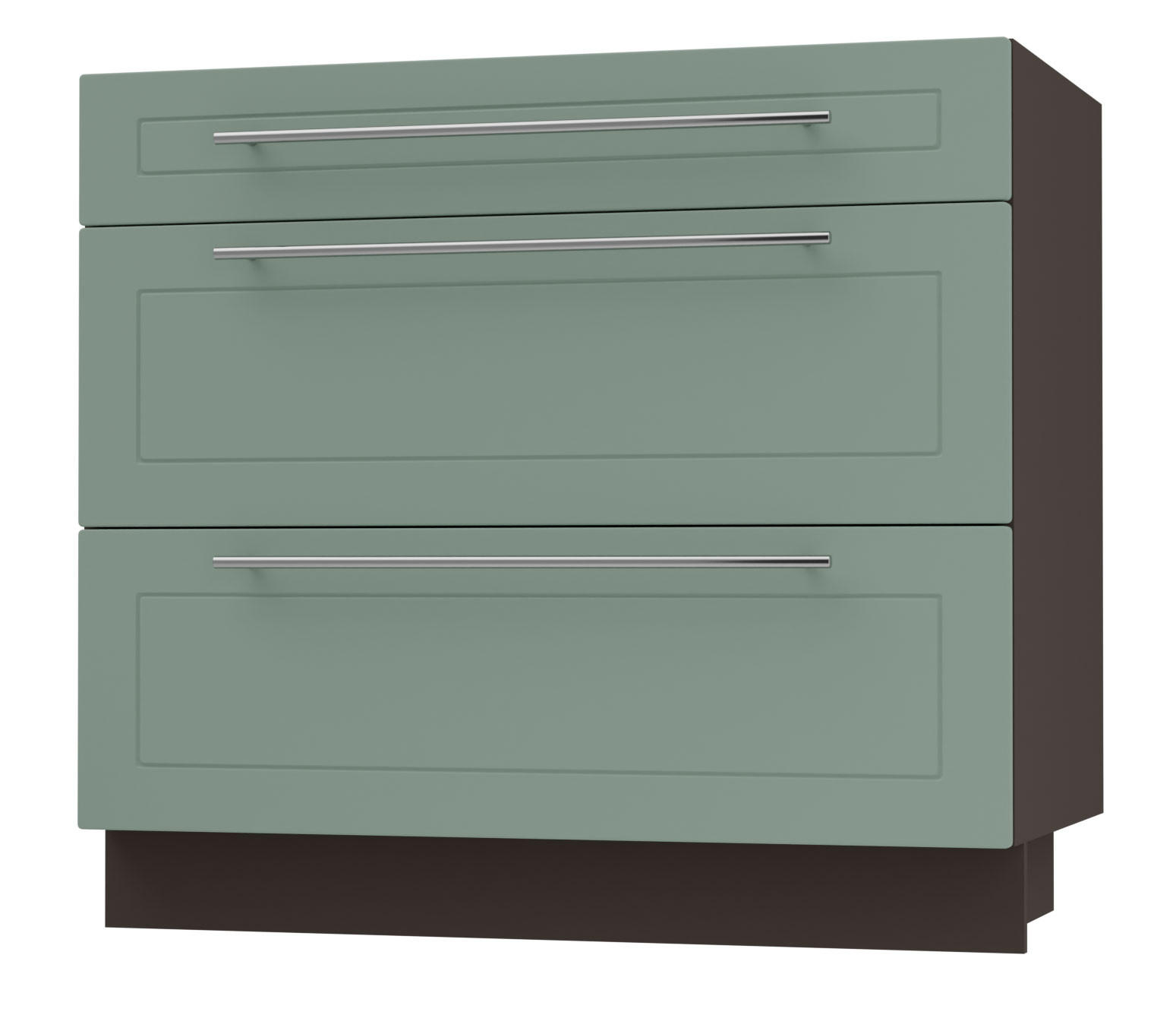 Feldmann-Wohnen Schubladenunterschrank Mintgrün, Dunkelgrau 90x82x50 cm
