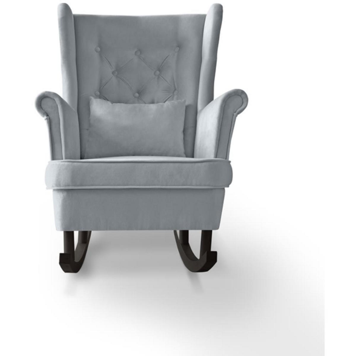 SCHAUKELSTUHL Fabio hellgrau mit Wenge Beinen - Wengefarben/Hellgrau, Textil (82/103/108cm) - Beautysofa