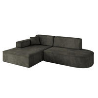 ECKSOFA Ottomane Links IREA-L1-v4 - 232x165x77 cm Schwarz - Schwarz, Holzwerkstoff/Textil (232/165cm) - ALTDECOR