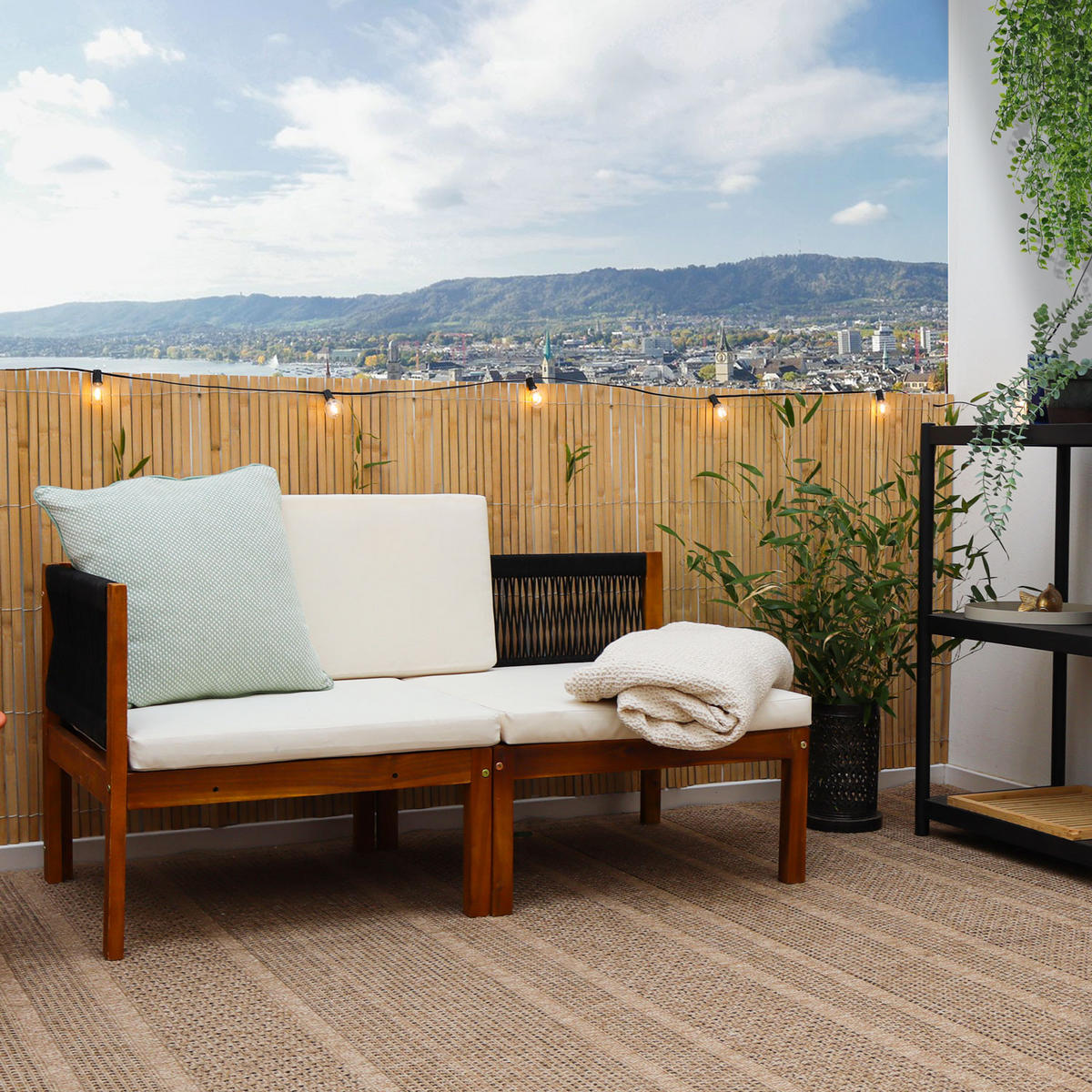 SICHTSCHUTZZAUN Balkon 90/600 cm Bambus - Braun, Holz (1/90cm) - urfence