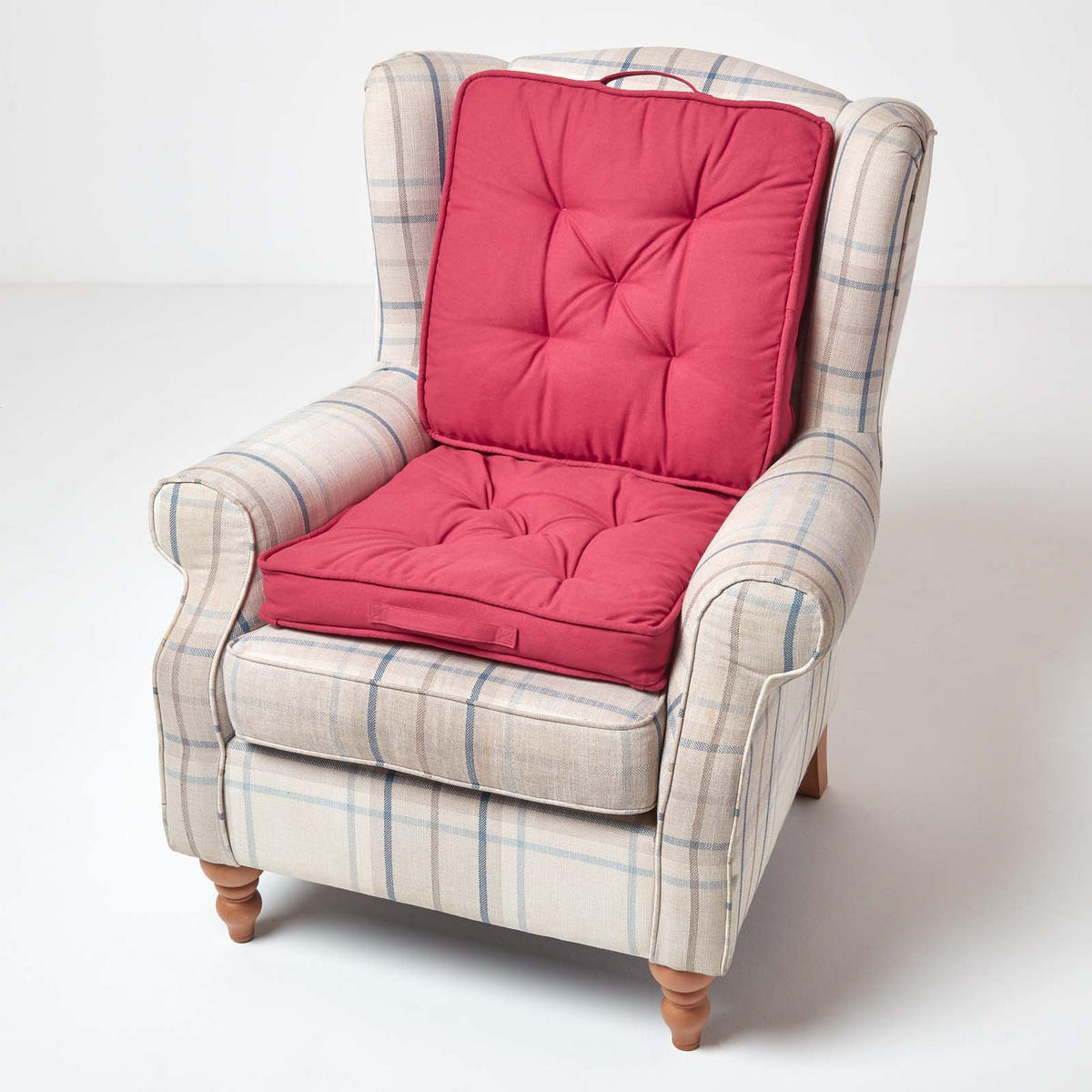 REISEKISSEN rot 50/50/10 cm – Klappkissen Baumwolle - Rot, Textil (50/50/12cm) - Homescapes
