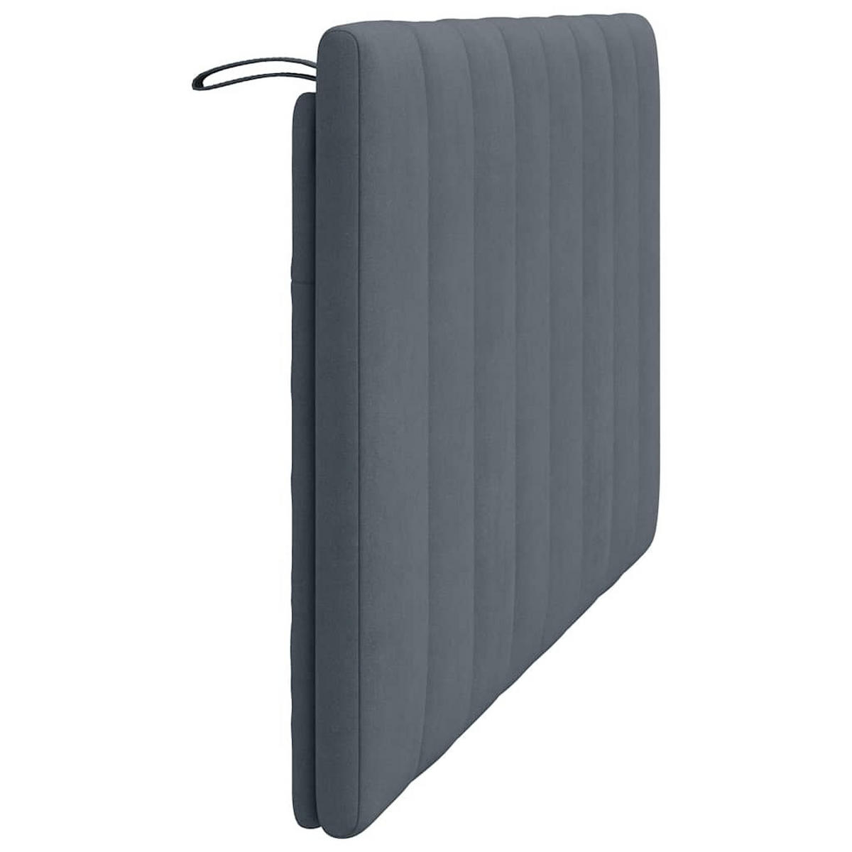 KOPFTEIL-KISSEN Dunkelgrau 140 Cm Samt - Dunkelgrau, Naturmaterialen - vidaXL